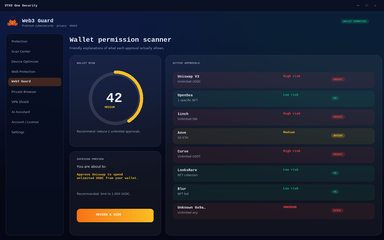 Web3 Guard screen