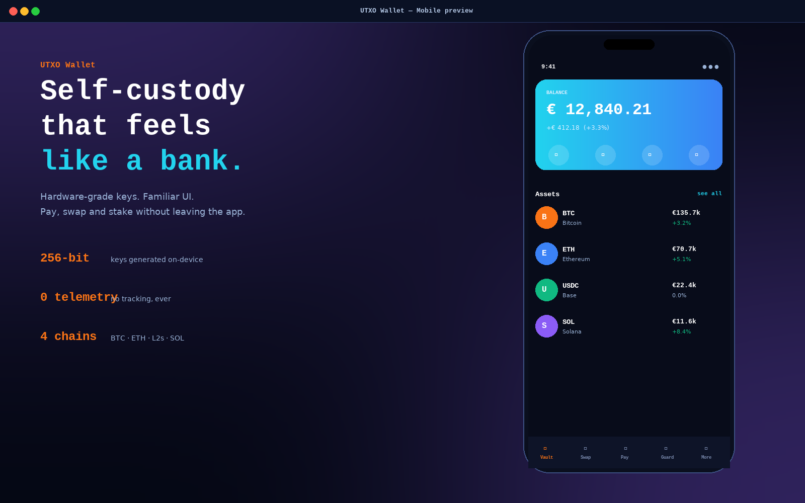 Android wallet screen